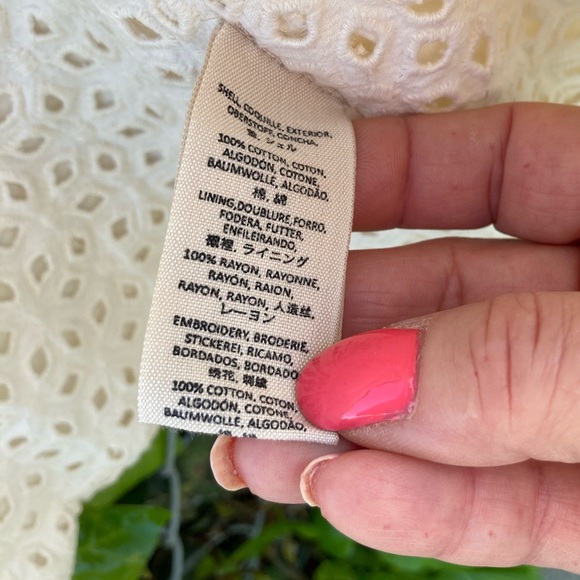 Free People Circle Sleeve Eyelet Jacket, Ivory, M - Picture 9 of 11